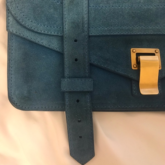 Proenza schouler PS1 Pochette Clutch blue suede - Picture 4 of 8